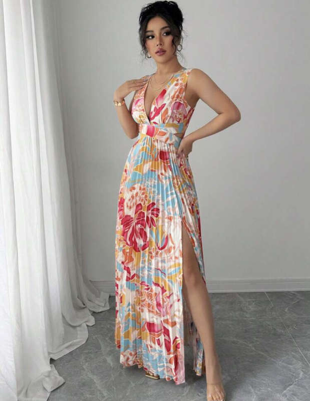 Floral Pleated Dress