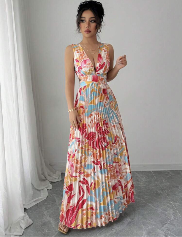 Floral Pleated Dress
