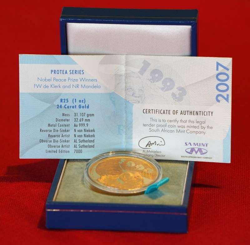 Nelson Mandela 2007 Proof Gold Coin