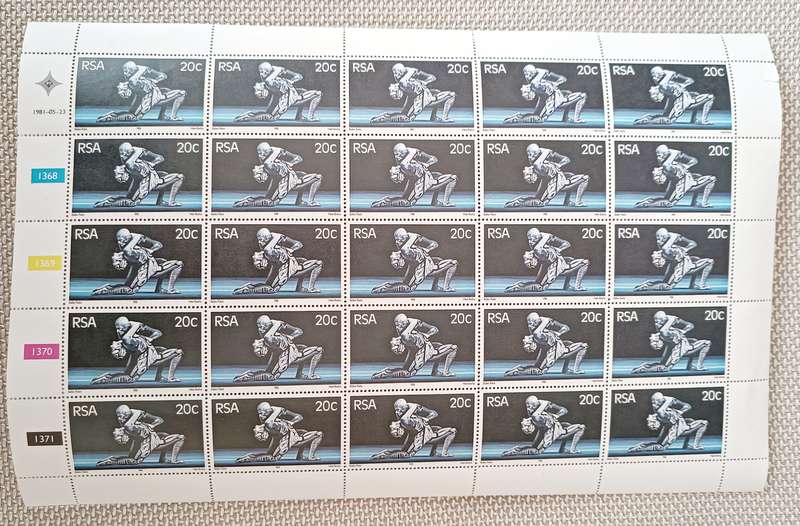RSA  1981 STATE THEATER 20c FULL SHEET (SMALL TEAR RIGHT MARGIN) MNH