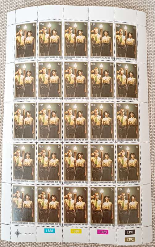 RSA  1981 5c VOORTREKKER MOVEMENT FULL SHEET MNH