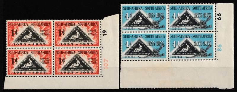 UNION 1953 CENTENARY CAPE TRIANGULAR HINGE IN MARGIN