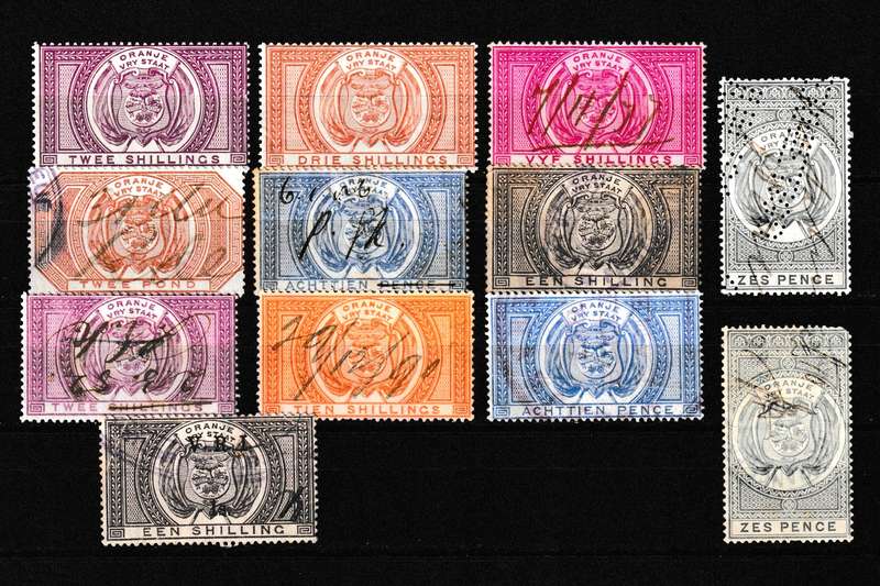ORANGE FREE STATE FISCAL STAMPS SOME FAULTS.