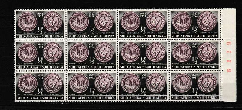 UNION 1952 VAN RIEBEECK SEAL FINE BLOCK
