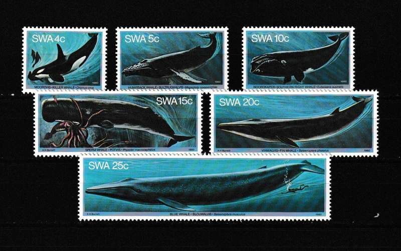 SWA 1980 WHALES SET MNH.