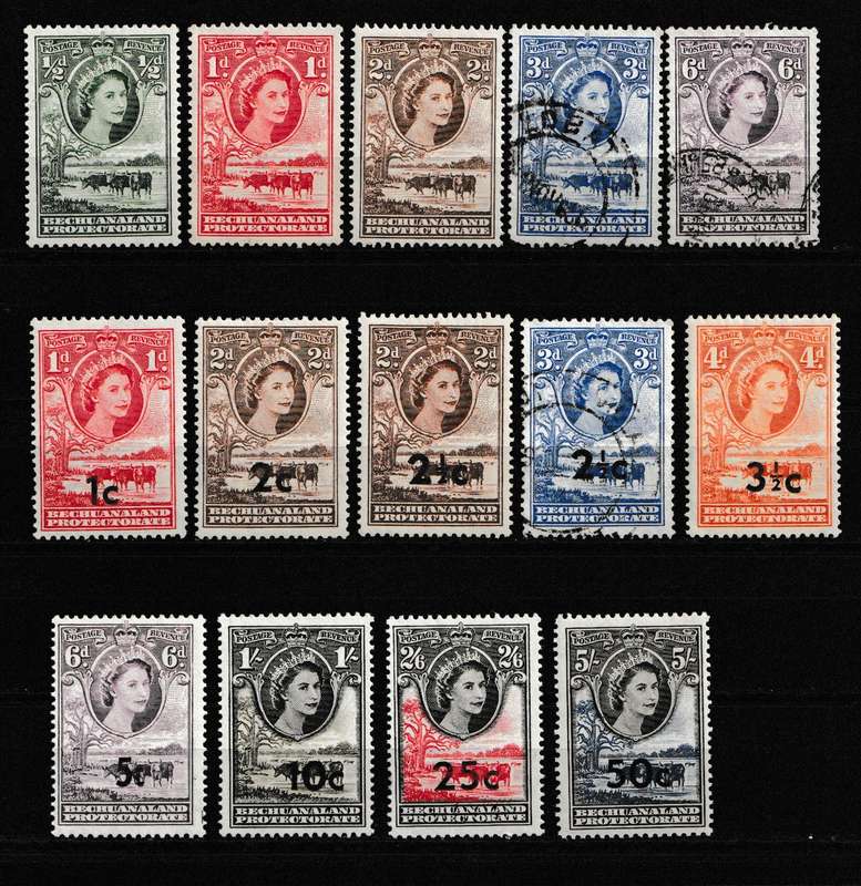 BECHUANALAND 1961 DEF. ISSUE MM AND USED