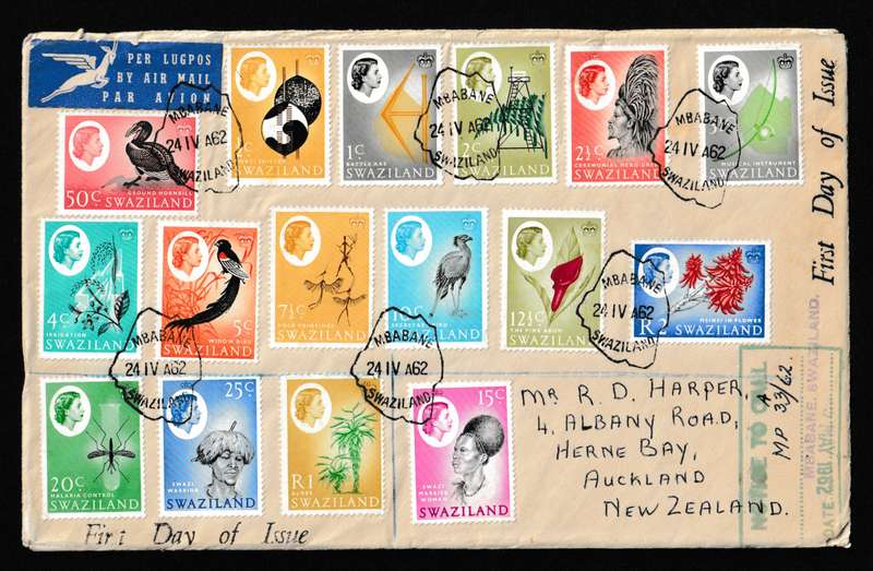 SWAZILAND 1962 DEF. ISSUE ON COVER