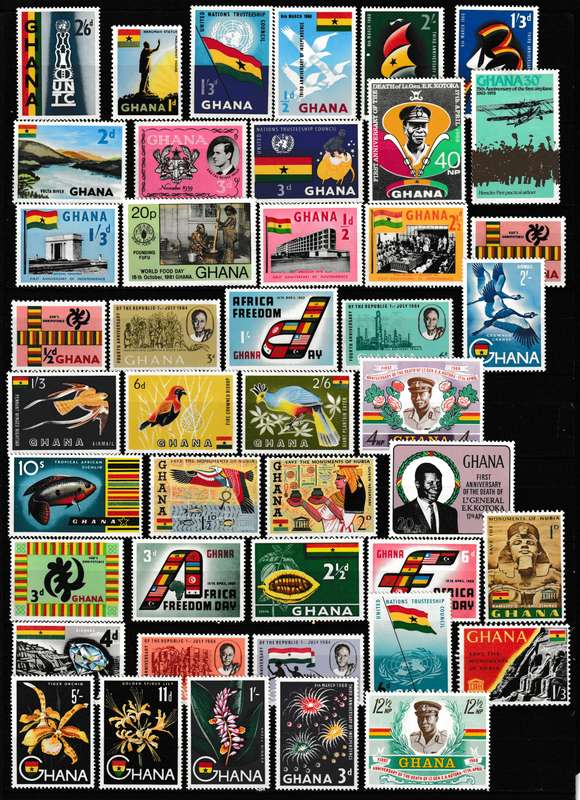 GHANA VF MNH AND MH STAMPS