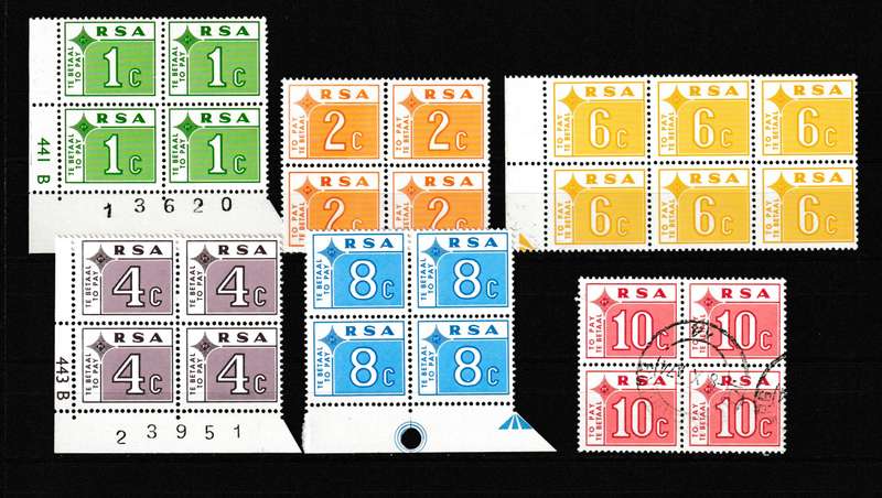 RSA REVENUE STAMPS IN BLOCKS