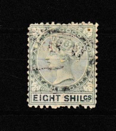 CAPE OF GOOD HOPE 8 SHILLINGS STAMP DUTY SCARES