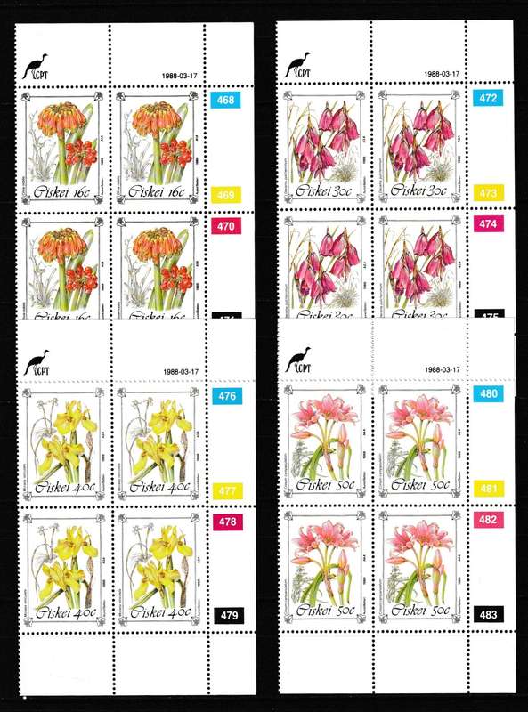 CISKEI 1988 PROTECTED FLOWERS CONTROL SET