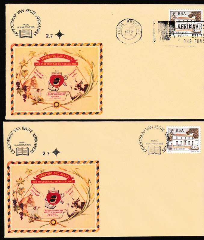 RSA 1975 GENOOTSKAP VAN REGTE AFRIKANERS COVERS