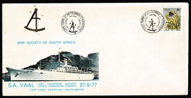 RSA 1977 S.A. VAAL SHIP COVER