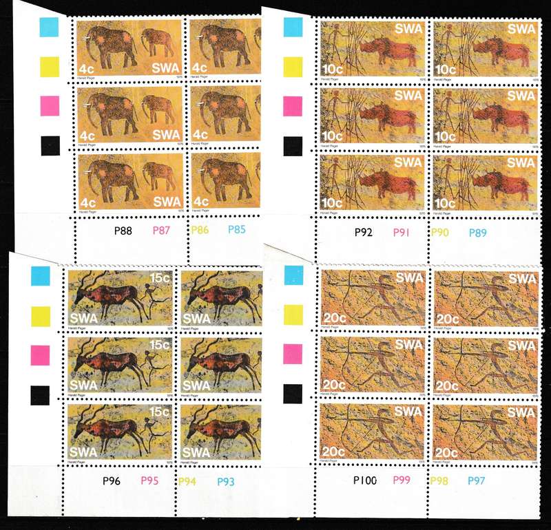 SWA 1976 ROCK PAINTINGS  MNH CONTROL SET