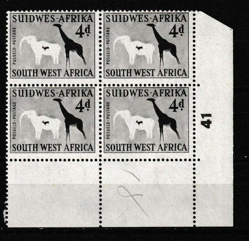 SWA 1960 4d CYLINDER 41 COAT OF ARMS WATERMARK MNH
