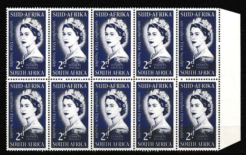 UNION 1953 CORONATION BLOCK MNH