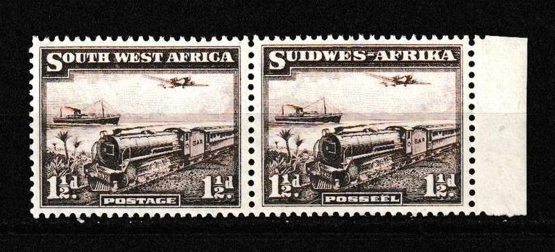 SWA 1937 MAIL TRAIN PAIR MNH
