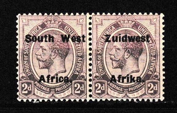 SWA 1923/26 2d KINGS HEADS PAIR MNH