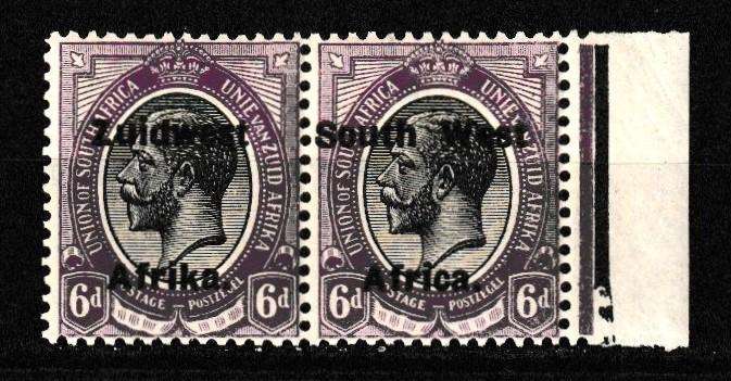SWA 1923/26 KINGS HEADS 6d PAIR MNH