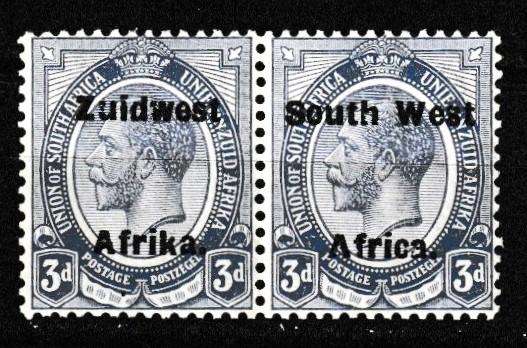 SWA 1923/26 3d KINGS HEADS PAIR MNH