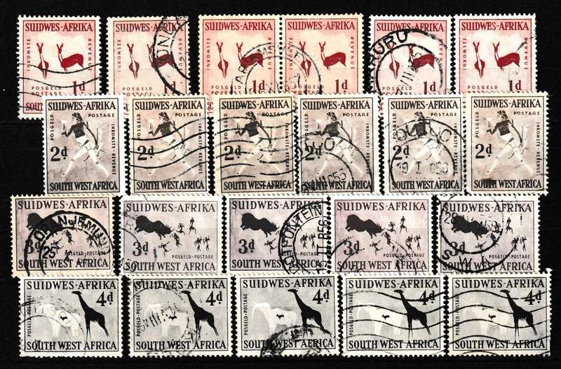 SWA 1954 DEFINITIVE STAMPS
