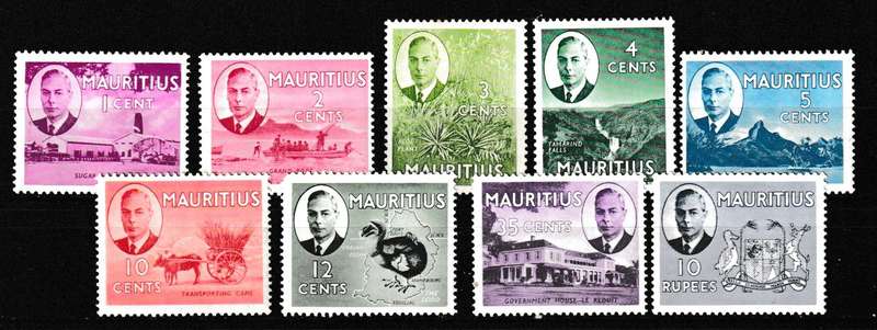 MAURITIUS 1950 PART SET MH