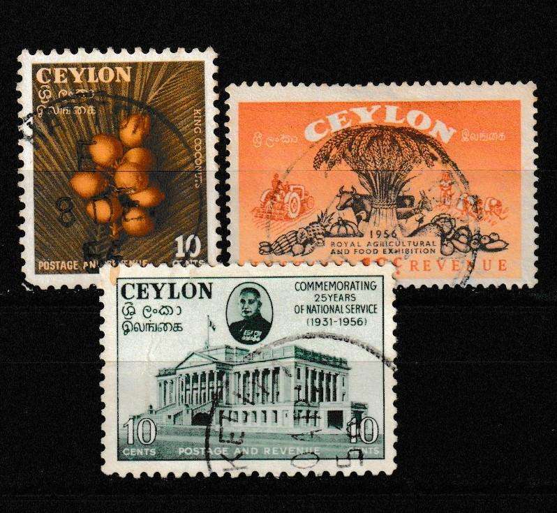 CEYLON 1954/55/56 10c STAMPS