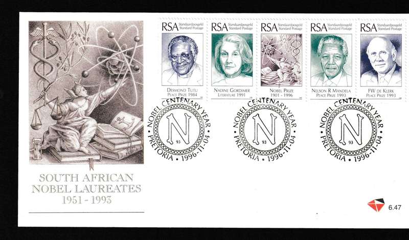 RSA 1996 NOBEL CENTENARY FDC
