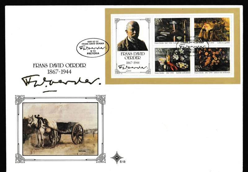 RSA 1985 PAINTINGS BY FRANS DAVID OERDER LARGE FDC