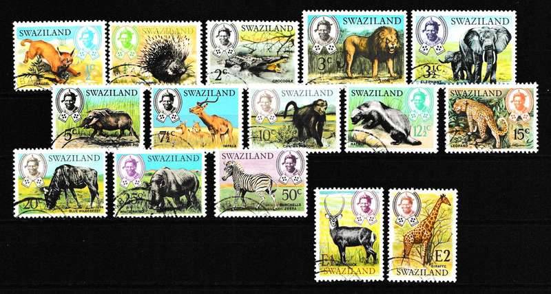 SWAZILAND 1969 ANIMALS STAMPS DEF. ISSUE