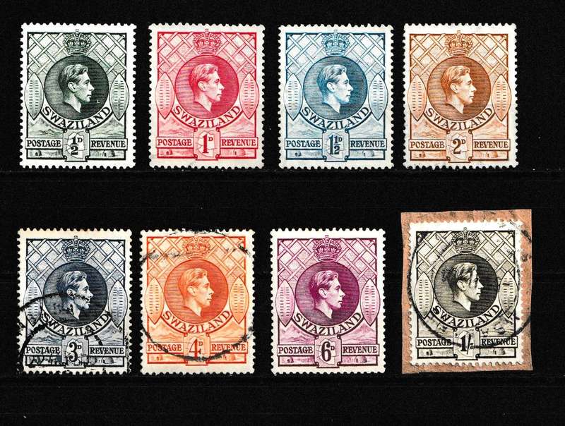 SWAZILAND 1938 KGVI DEF. ISSUE PART SET