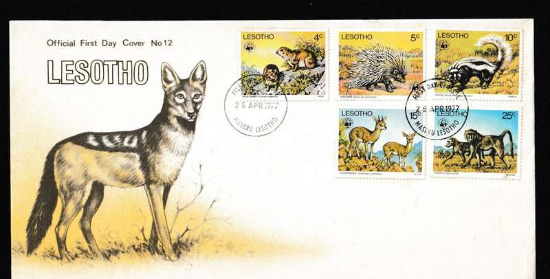 LESOTHO 1977 MAMMALS FDC