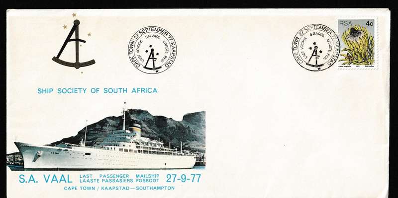 RSA 1977 S.A. VAAL PASSENGER AND MAIL SHIP