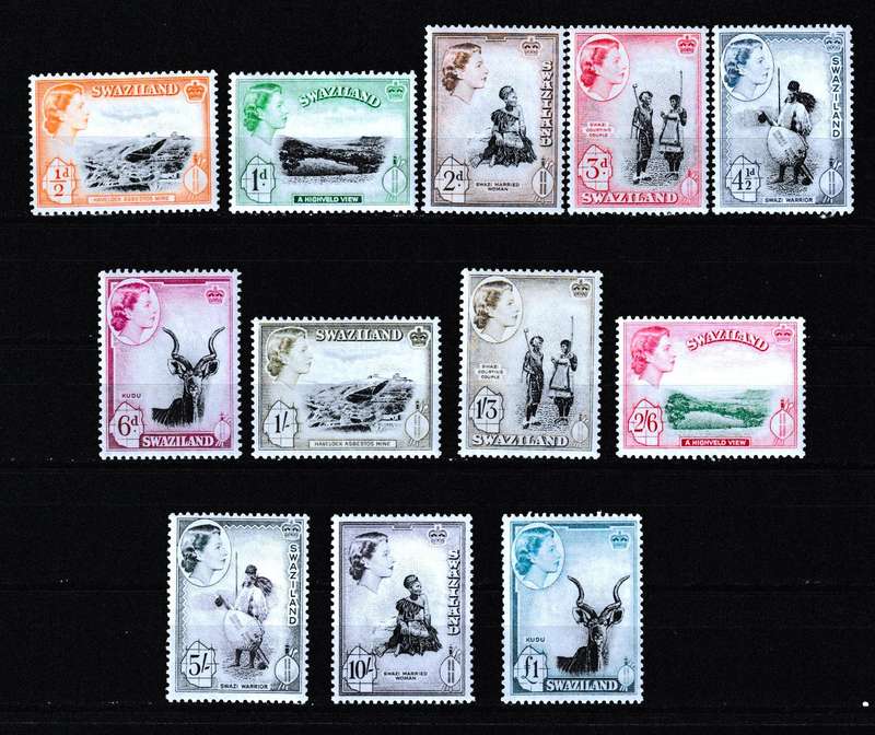 SWAZILAND 1956 DEFINITIVE SET VERY LIGHT HINGED