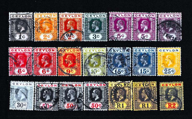 CEYLON EARLY KING GEORGE STAMPS