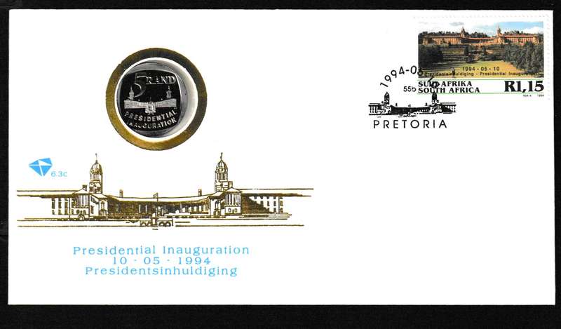 RSA 1994 PRESIDENTIAL INAUGURATION COIN FDC