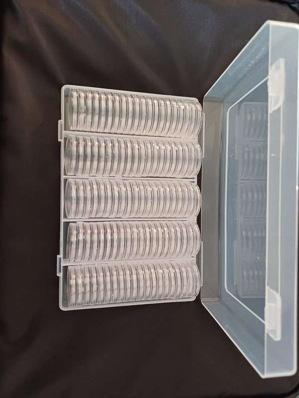 100 clear 30mm coin capsules
