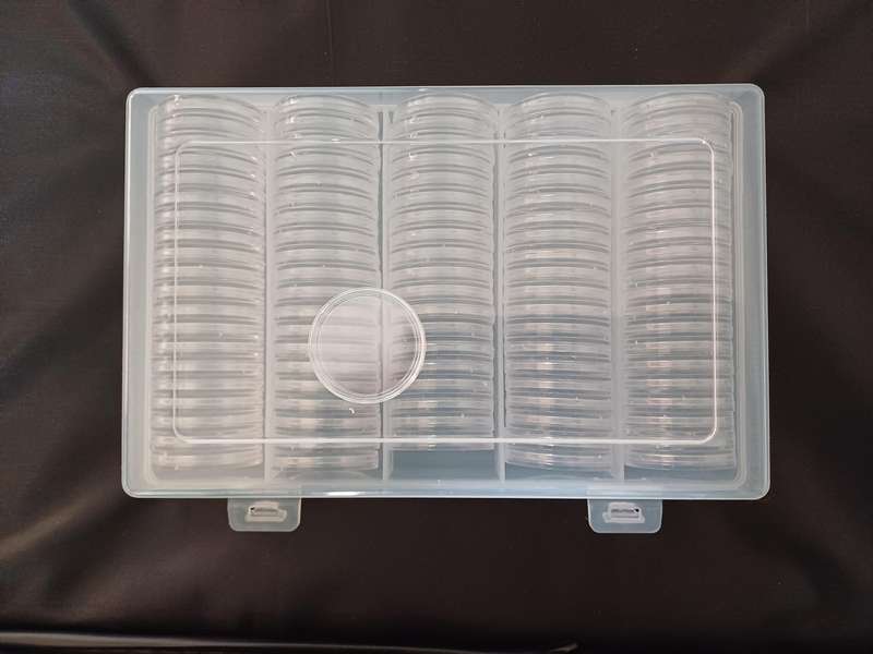 100 clear 30mm coin capsules