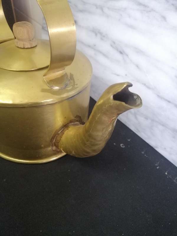 Antique brass kettle