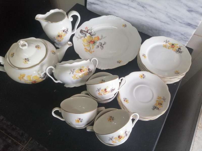Antique Czechoslovakian Haas porcelain tea set 1918-1938