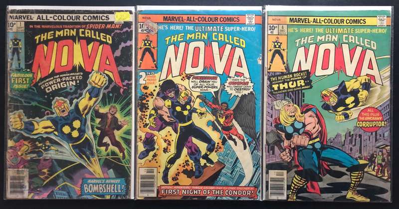 Nova (1976) 3 Comic Books - Marvel