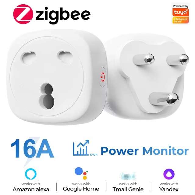 Zigbee Smart Plug 16A TUYA South African Power AC Plug Socket