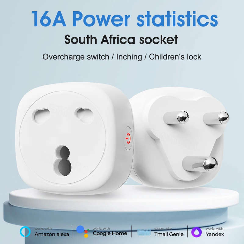 Zigbee Smart Plug 16A TUYA South African Power AC Plug Socket