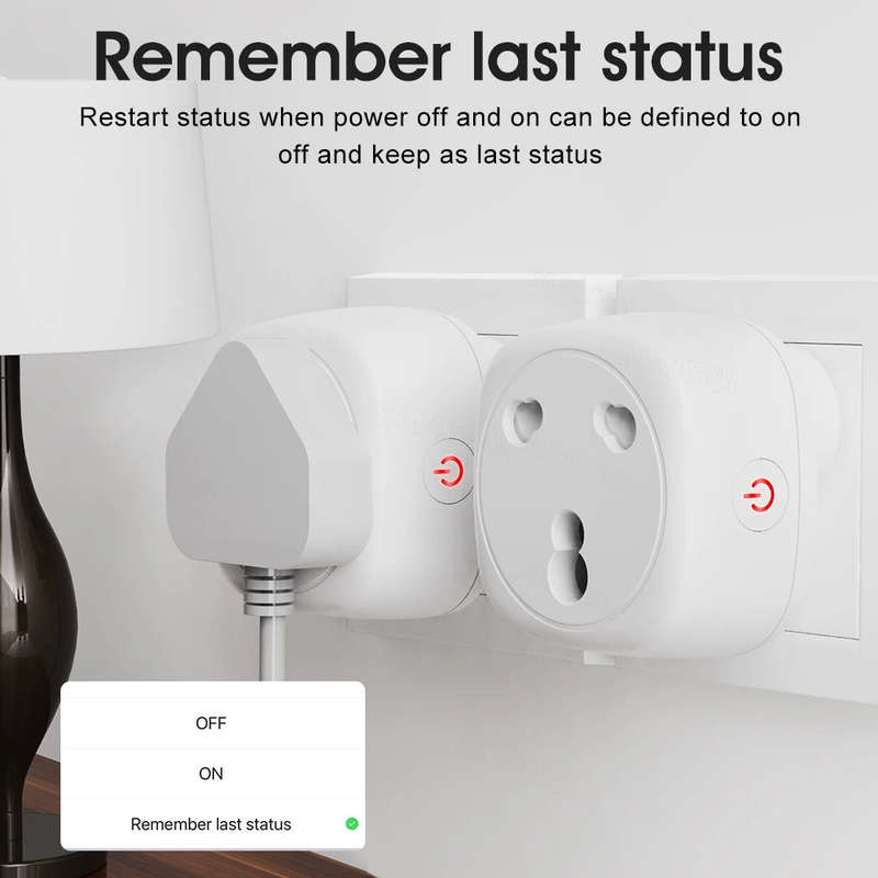 Zigbee Smart Plug 16A TUYA South African Power AC Plug Socket