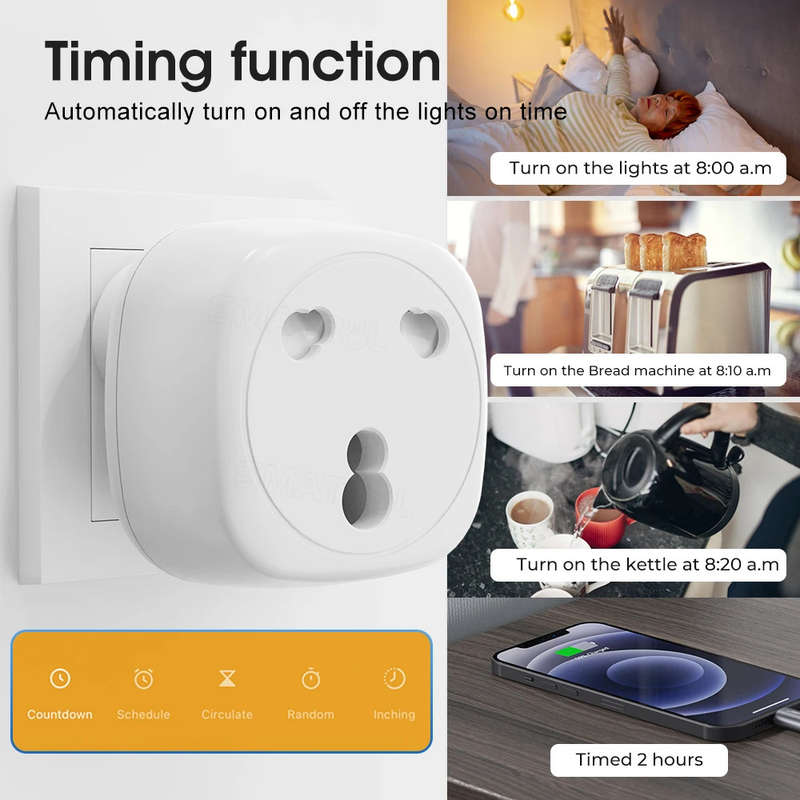 Zigbee Smart Plug 16A TUYA South African Power AC Plug Socket
