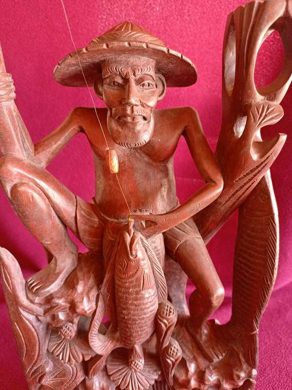 Wooden Balinese Fisherman