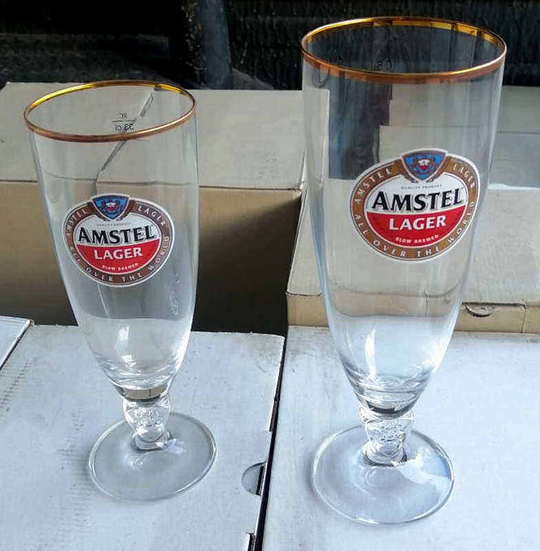 LOCAL BRANDS 500ML & 300ML DRAUGHT BEER GLASSES IN ORIGINAL BOXES PACKED 6 PER BOX