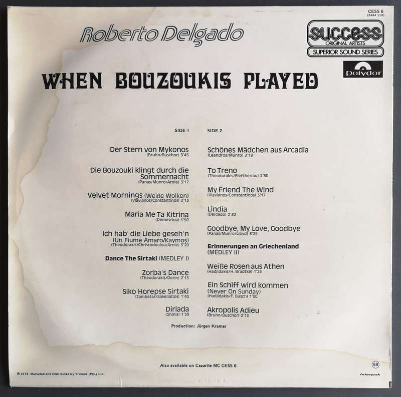 Roberto Delgado - When Bouzoukis Played (Vinyl LP)