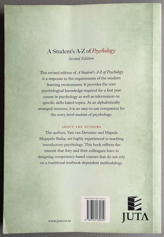 A student's A-Z of psychology - V. van Deventer
