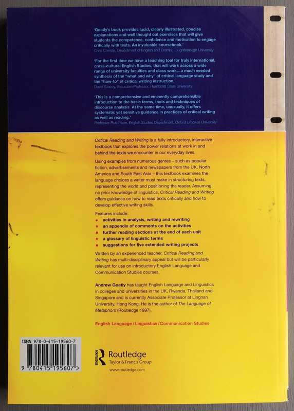 Critical Reading and Writing - Andrew Goatly